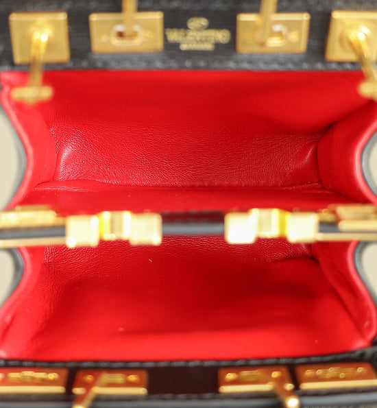 Valentino Black Micro Rockstud Alcove Bag