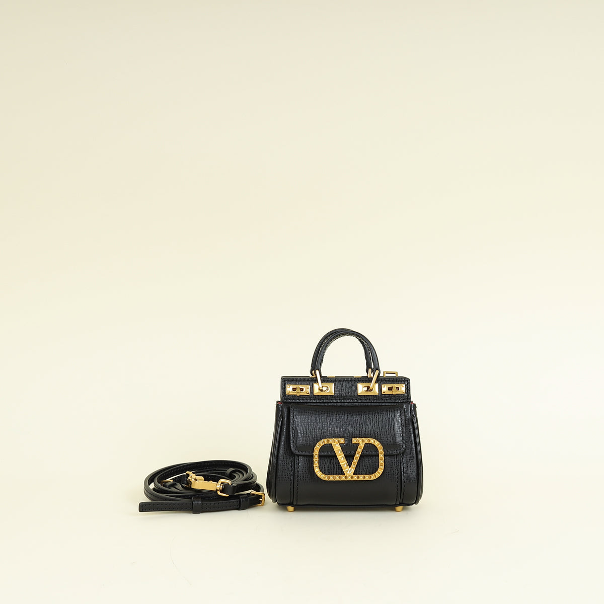 Valentino Black Micro Rockstud Alcove Bag