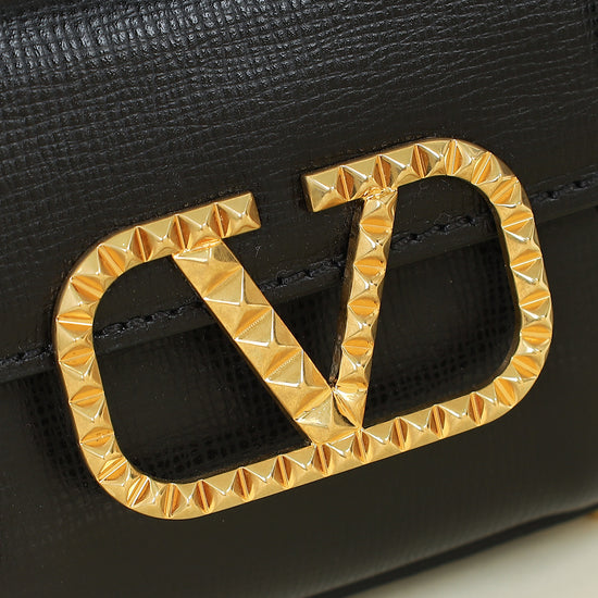 Valentino Black Micro Rockstud Alcove Bag