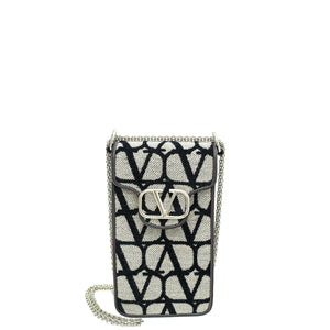 Valentino Tricolor Vlogo Toile Iconographe حقيبة الهاتف