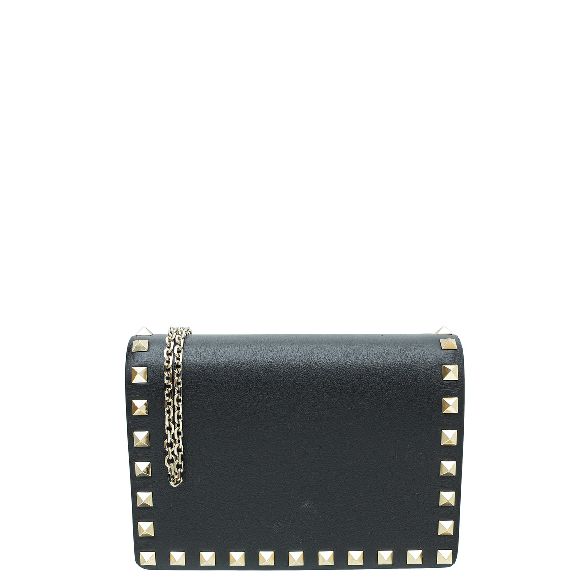 Valentino Black Rockstud Chain Pouch-Valentino-THE CLOSET