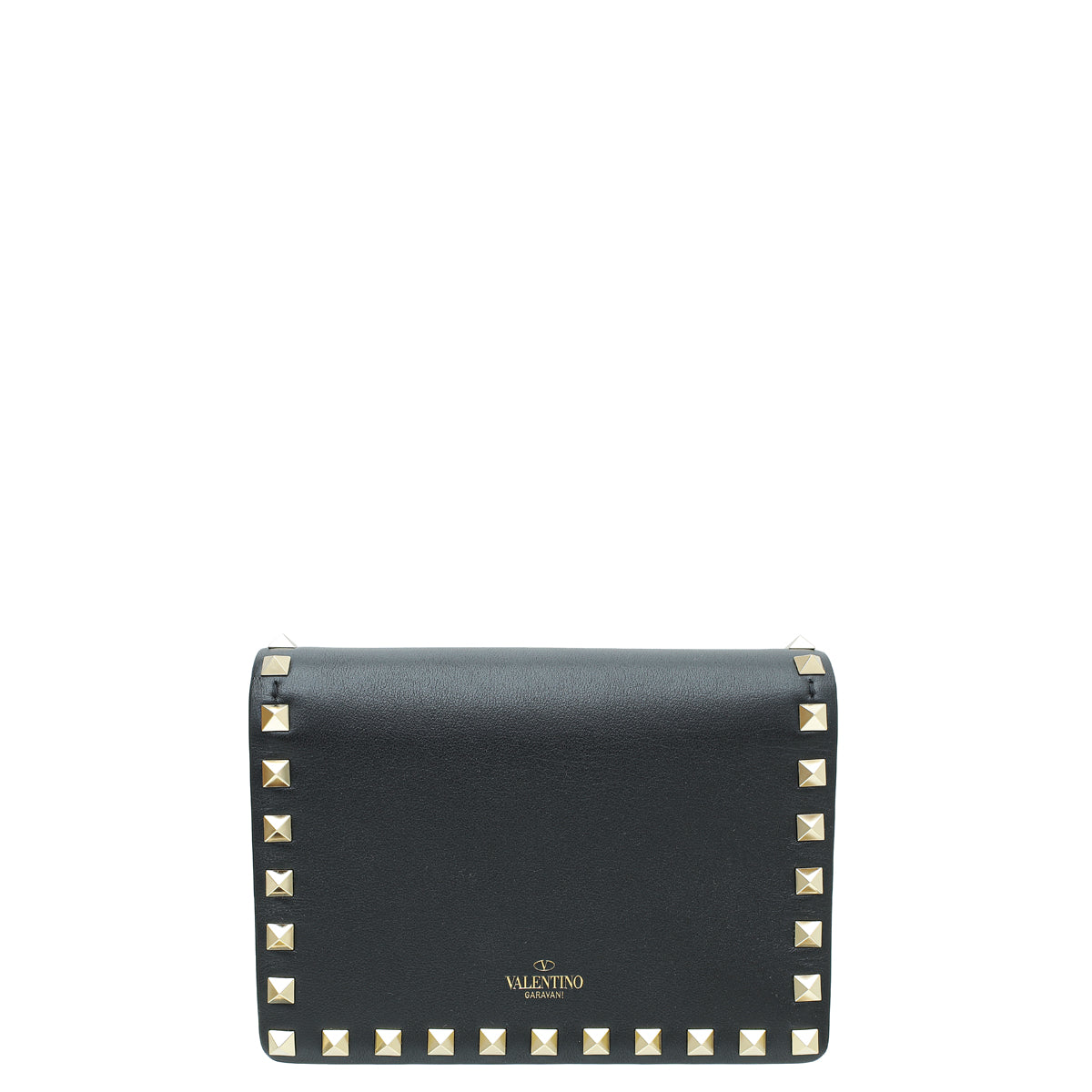 Valentino Black Rockstud Chain Pouch-Valentino-THE CLOSET