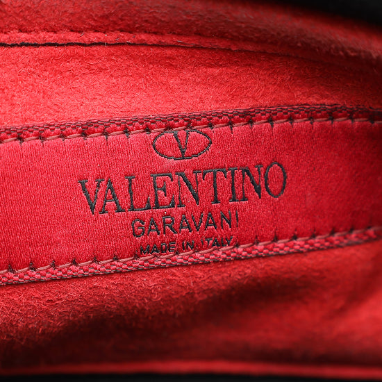 Valentino Black Rockstud Spike Flap Small Chain Bag