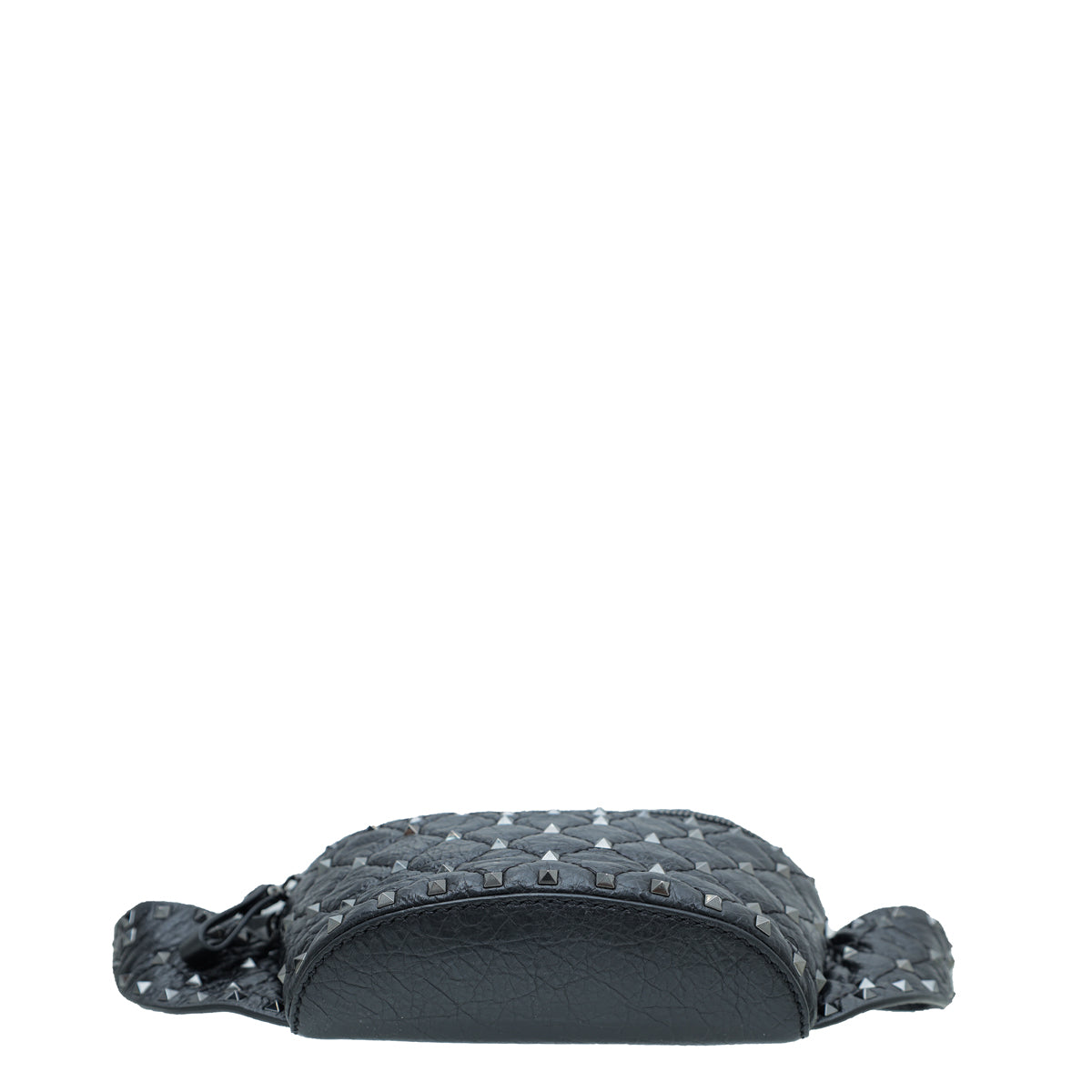 Valentino Black Aged Rockstud Spike Belt Bag