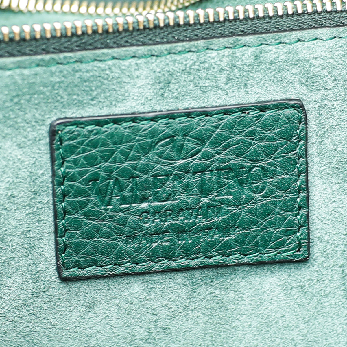 Valentino Forest Green Rockstud Glam Lock Flap Medium Bag