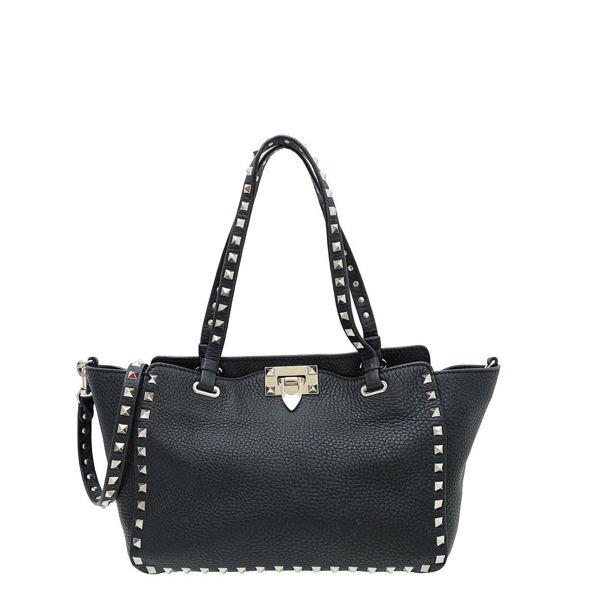 Valentino Black Rockstud Small Tote Medium Bag-Valentino-THE CLOSET