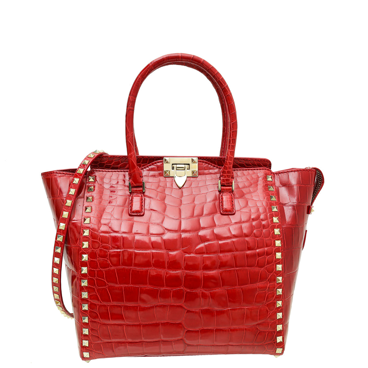 Valentino Red rockstud red handle bag Womens Fashion Bags  Wallets Tote  Bags on Carousell