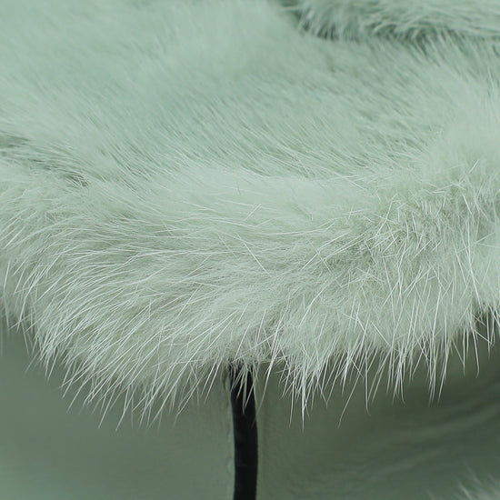 Valentino Mint Green Mink Fur Glamlock Small Bag