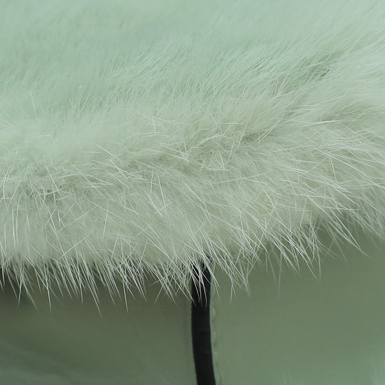 Valentino Mint Green Mink Fur Glamlock Small Bag