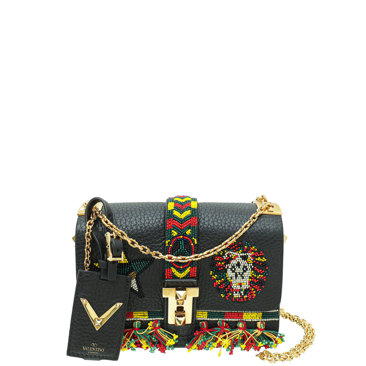 Valentino Black B-Rockstud Beaded Micro Shoulder Bag-Valentino-THE CLOSET