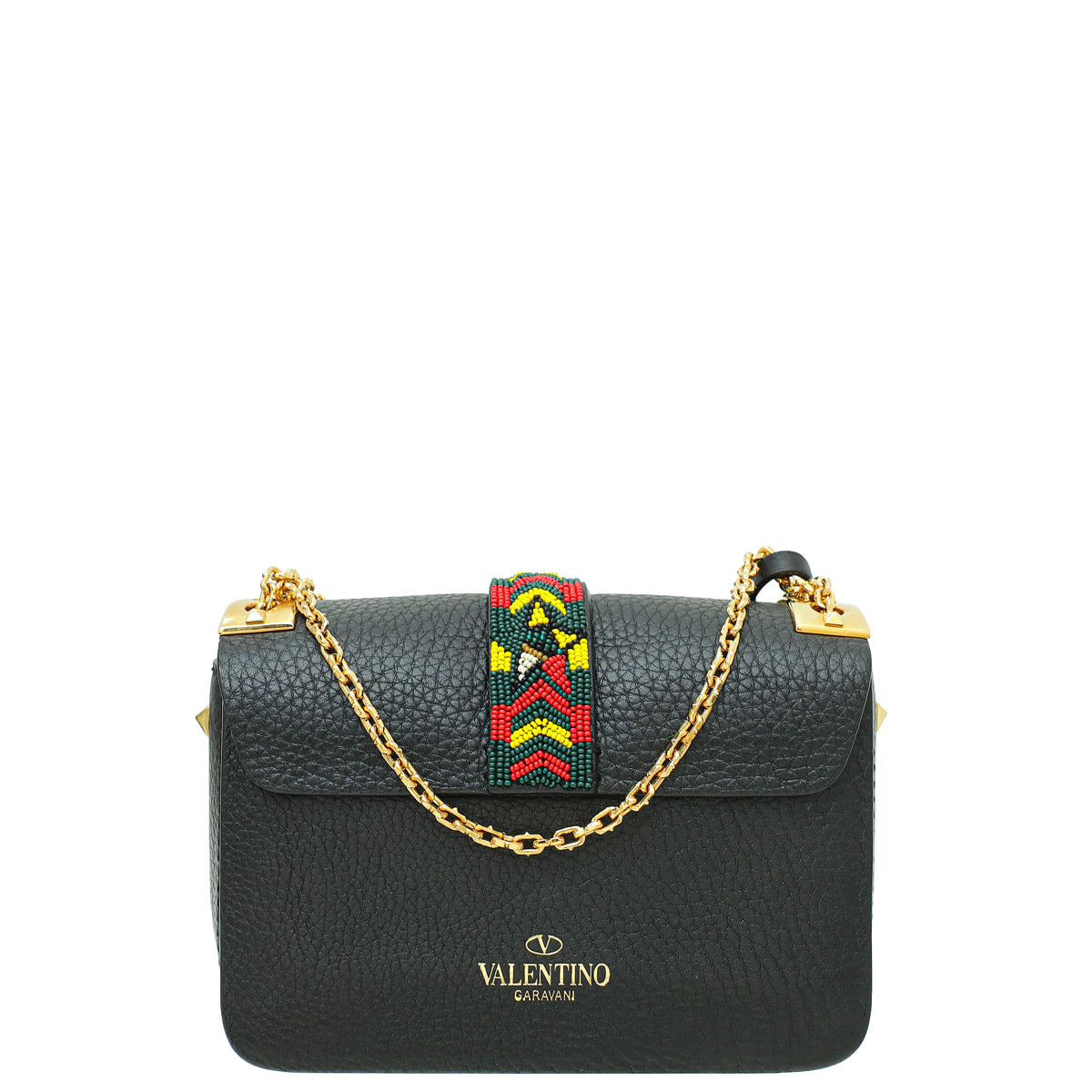 Valentino Black B-Rockstud Beaded Micro Shoulder Bag