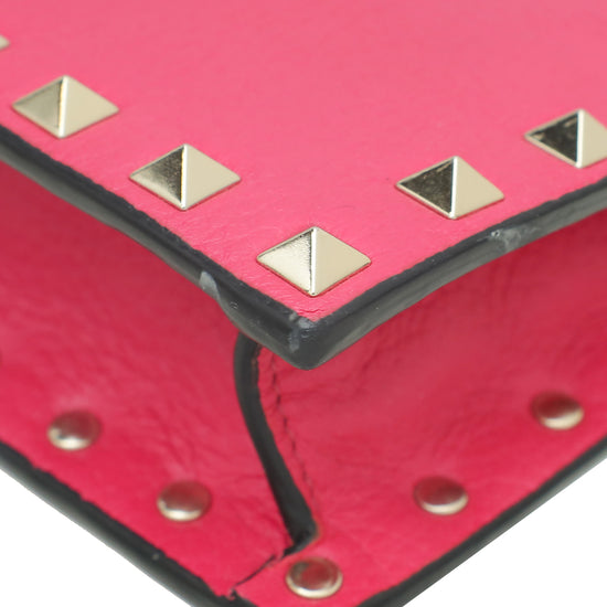 Valentino Fuchsia Rockstud Envelope Chain Crossbody Bag