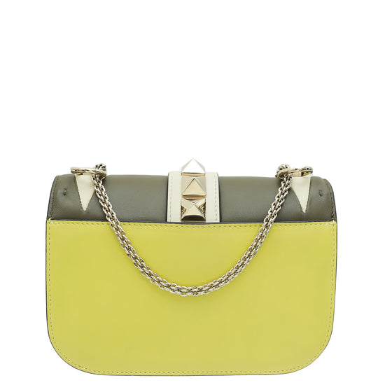 Valentino Multicolor Colorblock Rockstud Glam Lock Bag