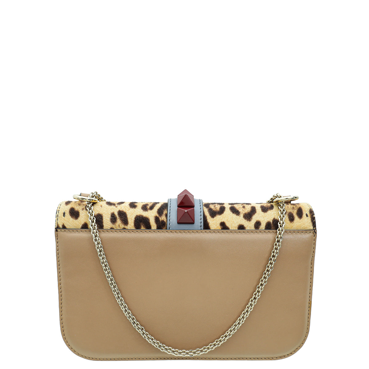 Valentino Multicolor Glam Lock Leopard Medium Shoulder Bag