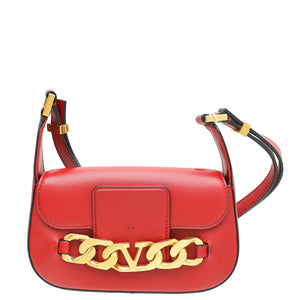 Valentino Red Vlogo Chain Shoulder Bag