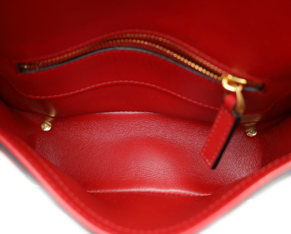 Valentino Red Vlogo Chain Shoulder Bag