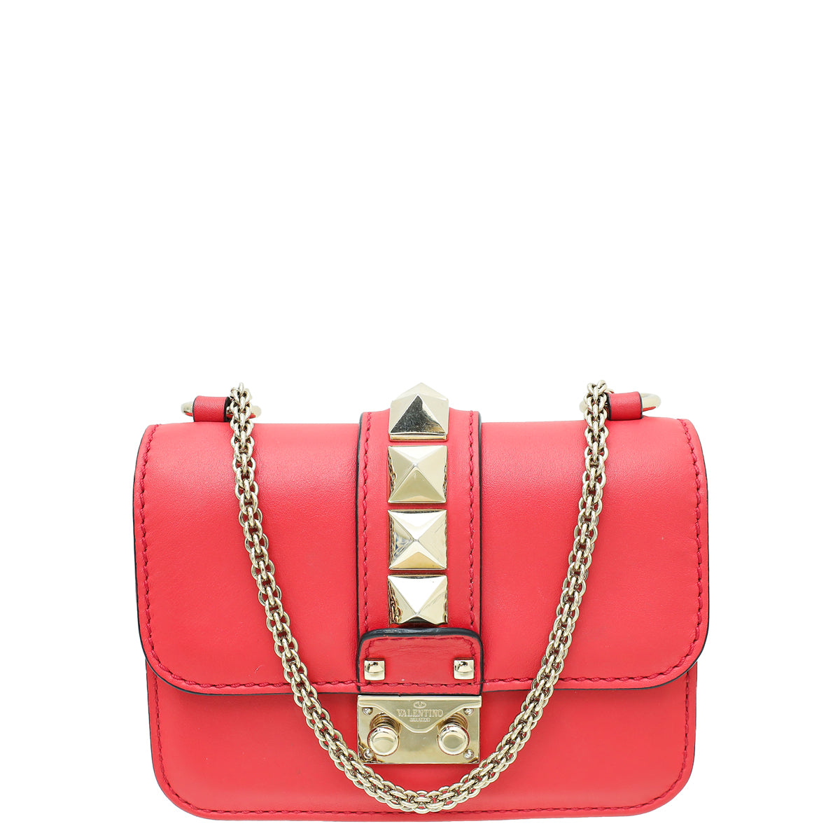 Valentino Red Glamlock Mini Chain Shoulder Bag – THE CLOSET
