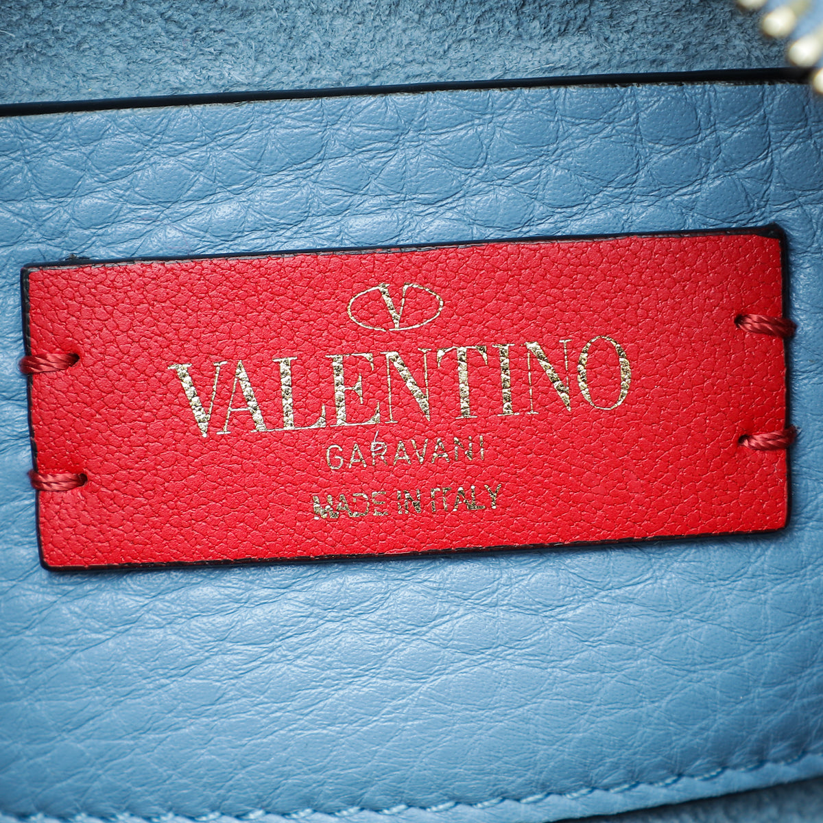 Valentino Blue Rockstud Zipped Crossbody Small Bag