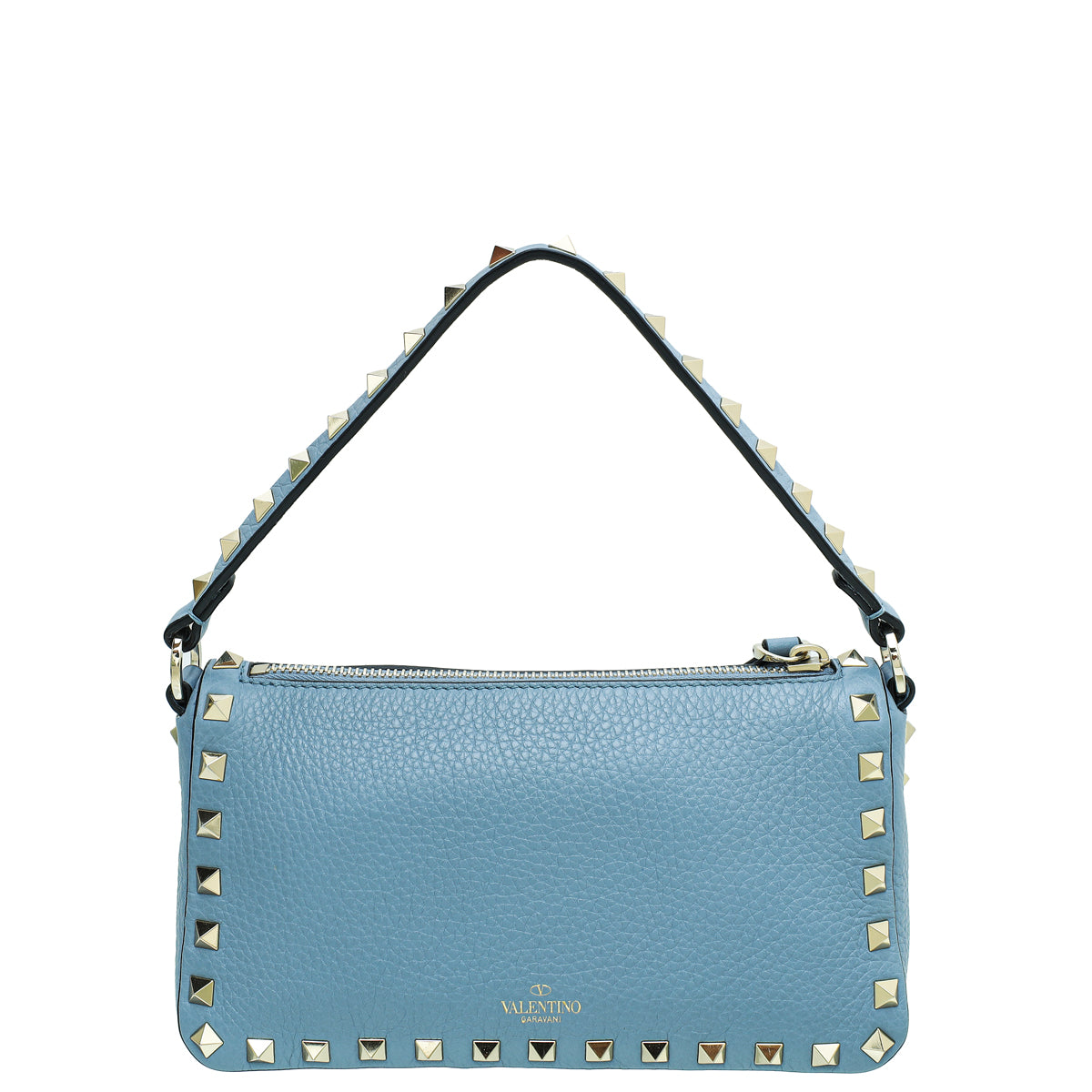 Valentino Blue Rockstud Zipped Crossbody Small Bag-Valentino-THE CLOSET