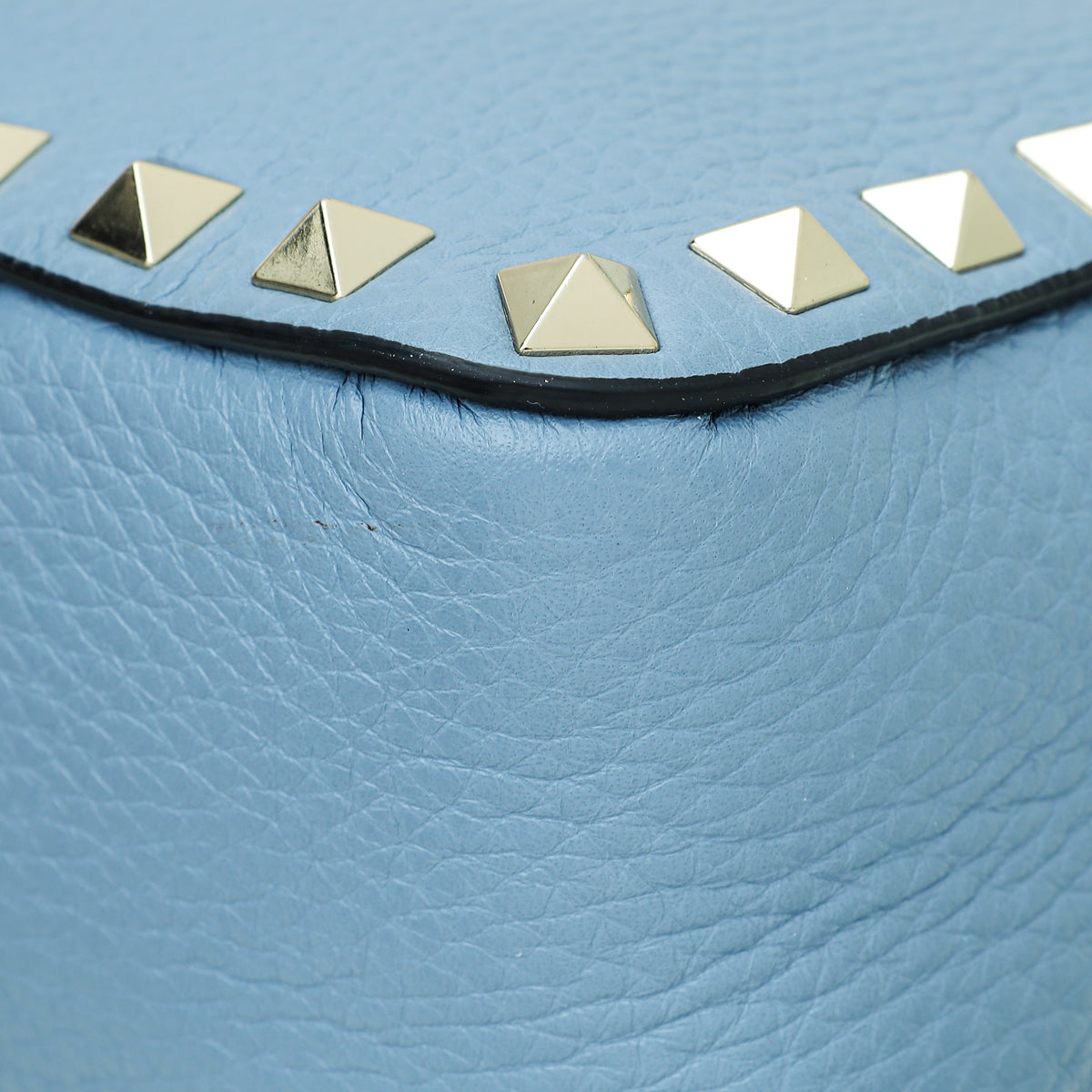 Valentino Blue Rockstud Zipped Crossbody Small Bag