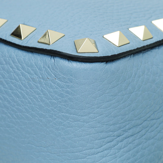 Valentino Blue Rockstud Zipped Crossbody Small Bag