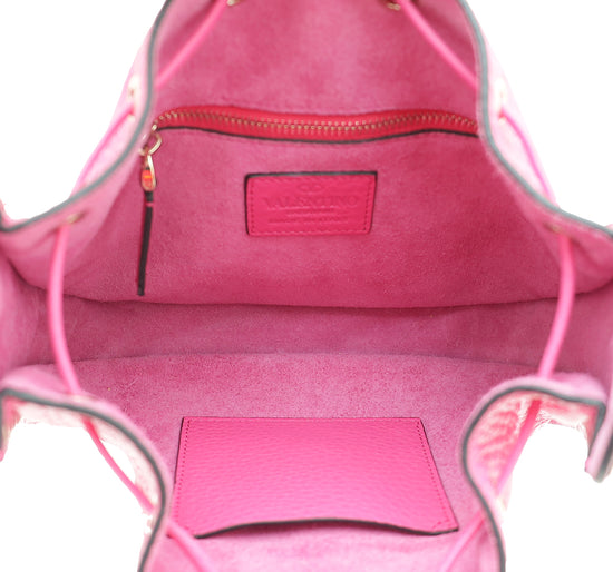 Valentino Fuchsia Rockstud Drawstring Crossbody Bag
