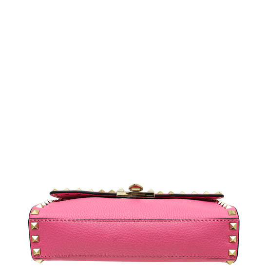 Valentino Pink Vitello Rockstud Crossbody Medium Bag THE CLOSET