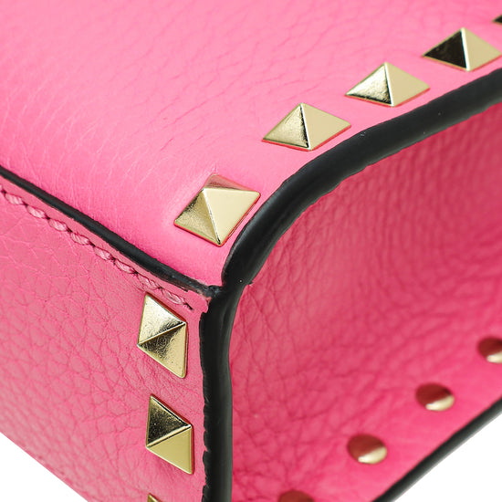 Valentino Pink Vitello Rockstud Crossbody Medium Bag