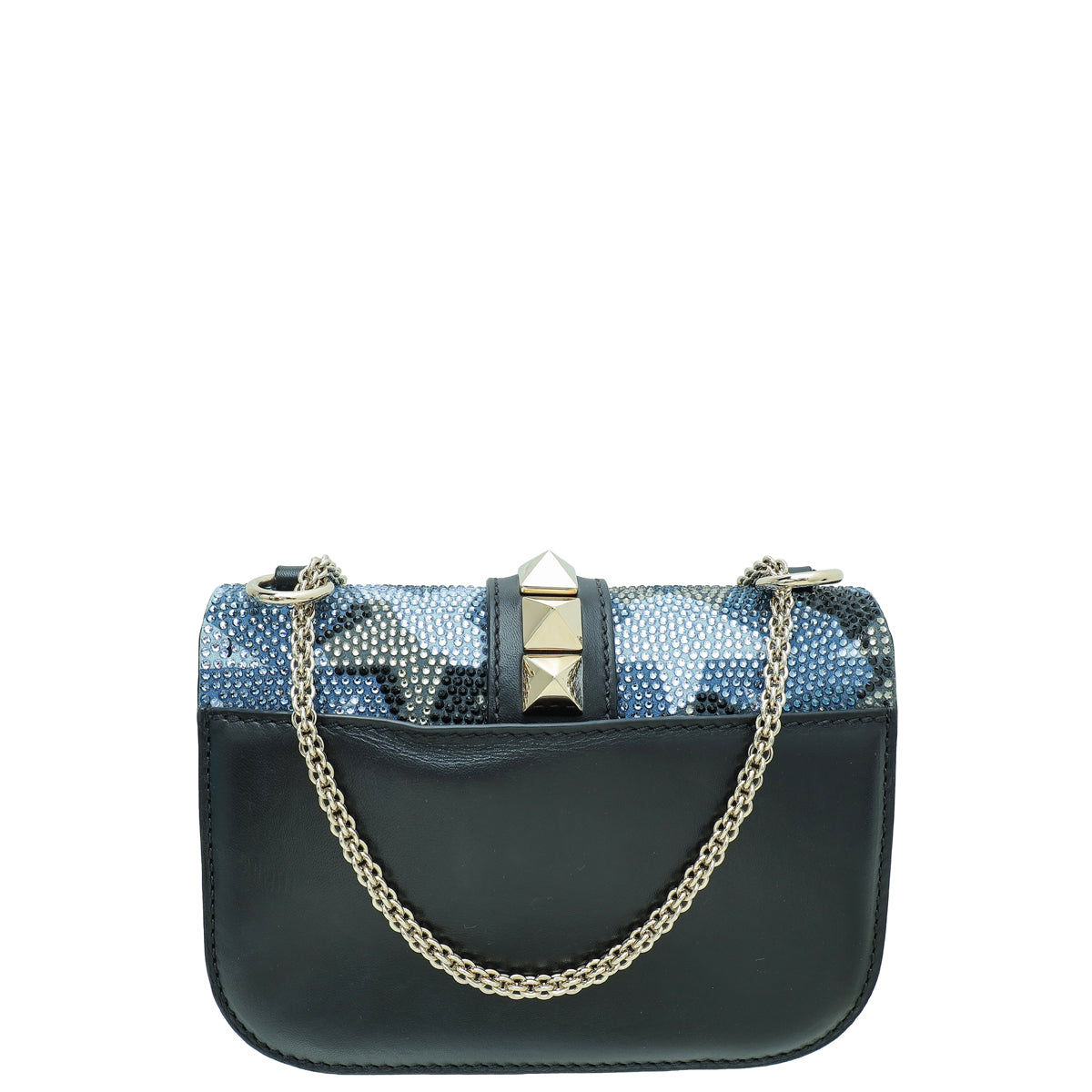 Valentino Bicolor Crystal Glam Lock Rockstud Small Shoulder Bag-Valentino-THE CLOSET