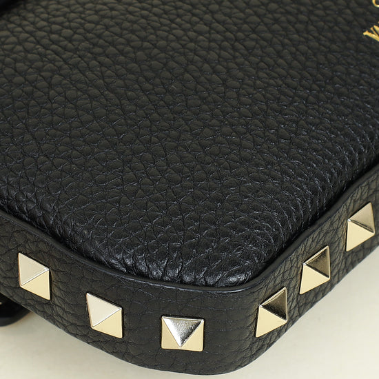 Valentino Black Rockstud Flap Crossbody Bag