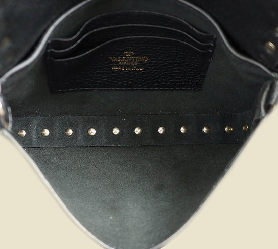 Valentino Black Rockstud Flap Crossbody Bag