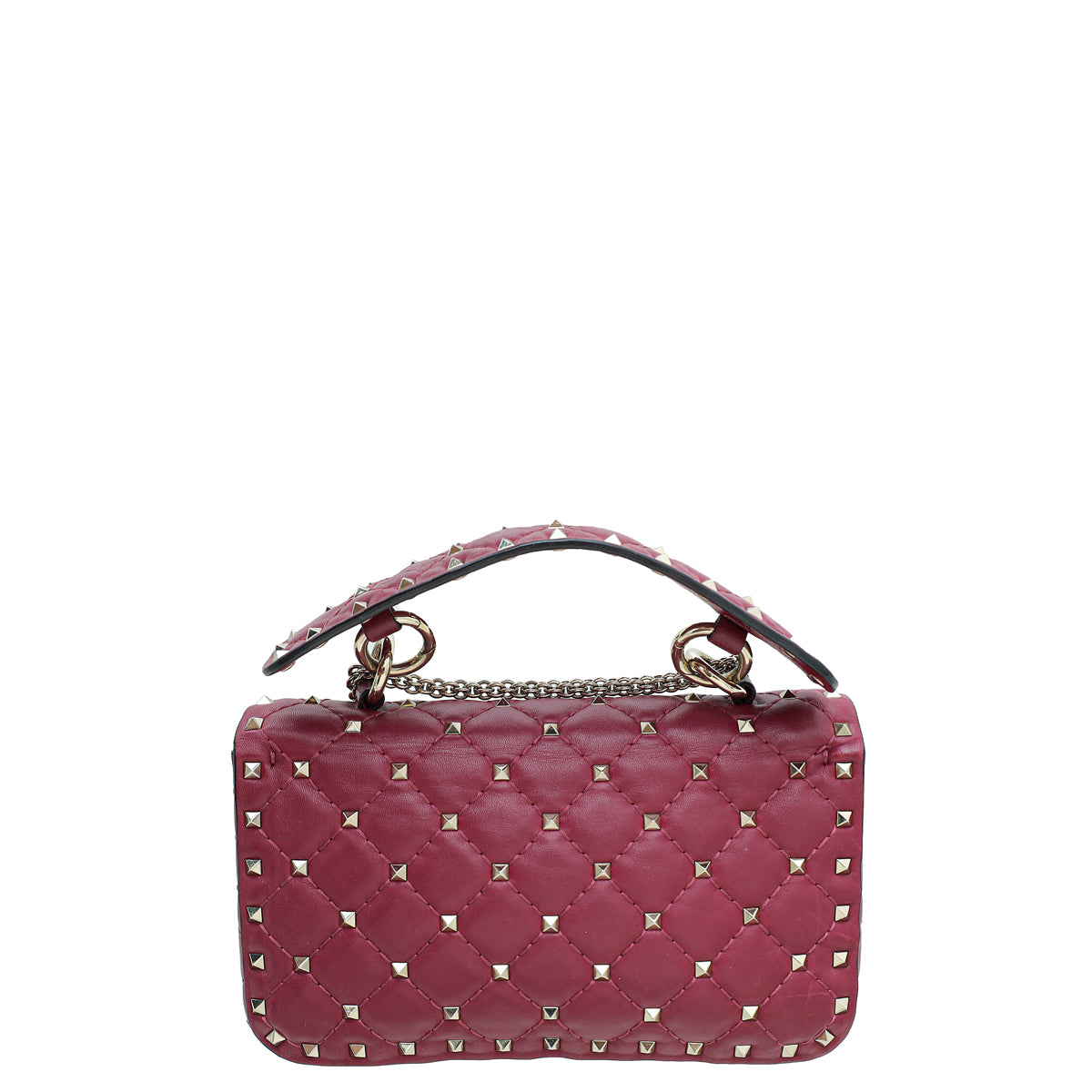 Valentino Dark Fuchsia Rockstud Spike Small Shoulder Bag-Valentino-THE CLOSET