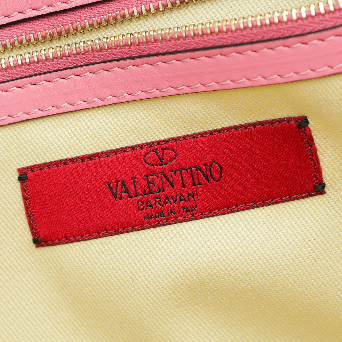 Valentino Pink Glam Lock Medium Shoulder Bag