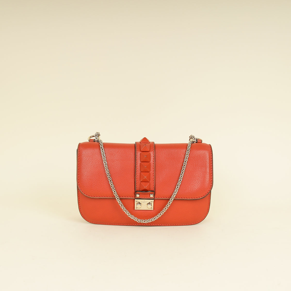 Valentino Rust Glam Lock Medium Shoulder Bag-Valentino-THE CLOSET
