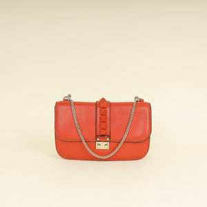 Valentino Rust Glam Lock Medium Shoulder Bag