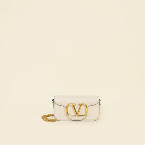 Valentino Light Ivory Loco Small Shoulder Bag