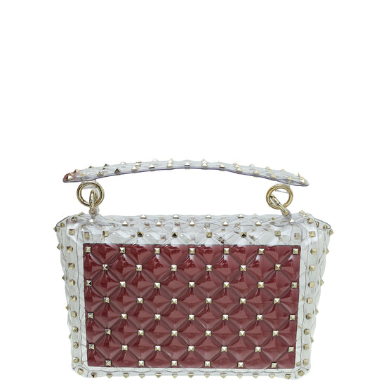 Valentino Clear Spike Rockstud PVC Medium Bag