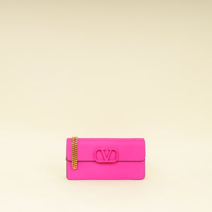 Valentino Fuchsia VLogo Signature Wallet on Chain