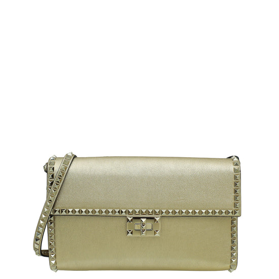 Valentino Gold Rockstud Shoulder Bag