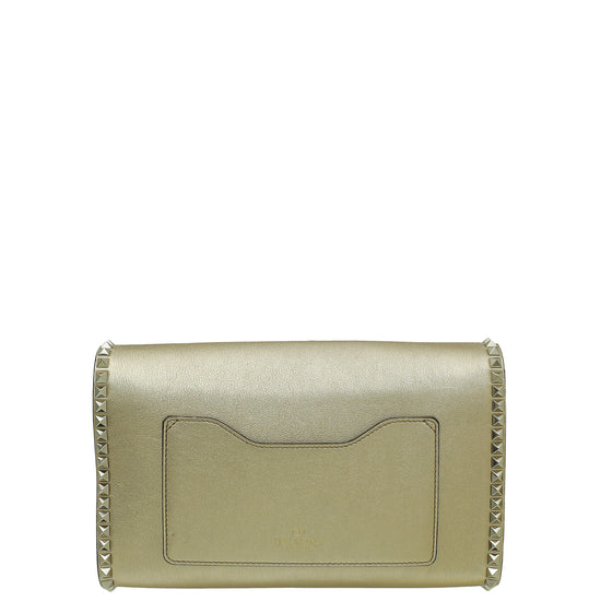 Valentino Gold Rockstud Shoulder Bag