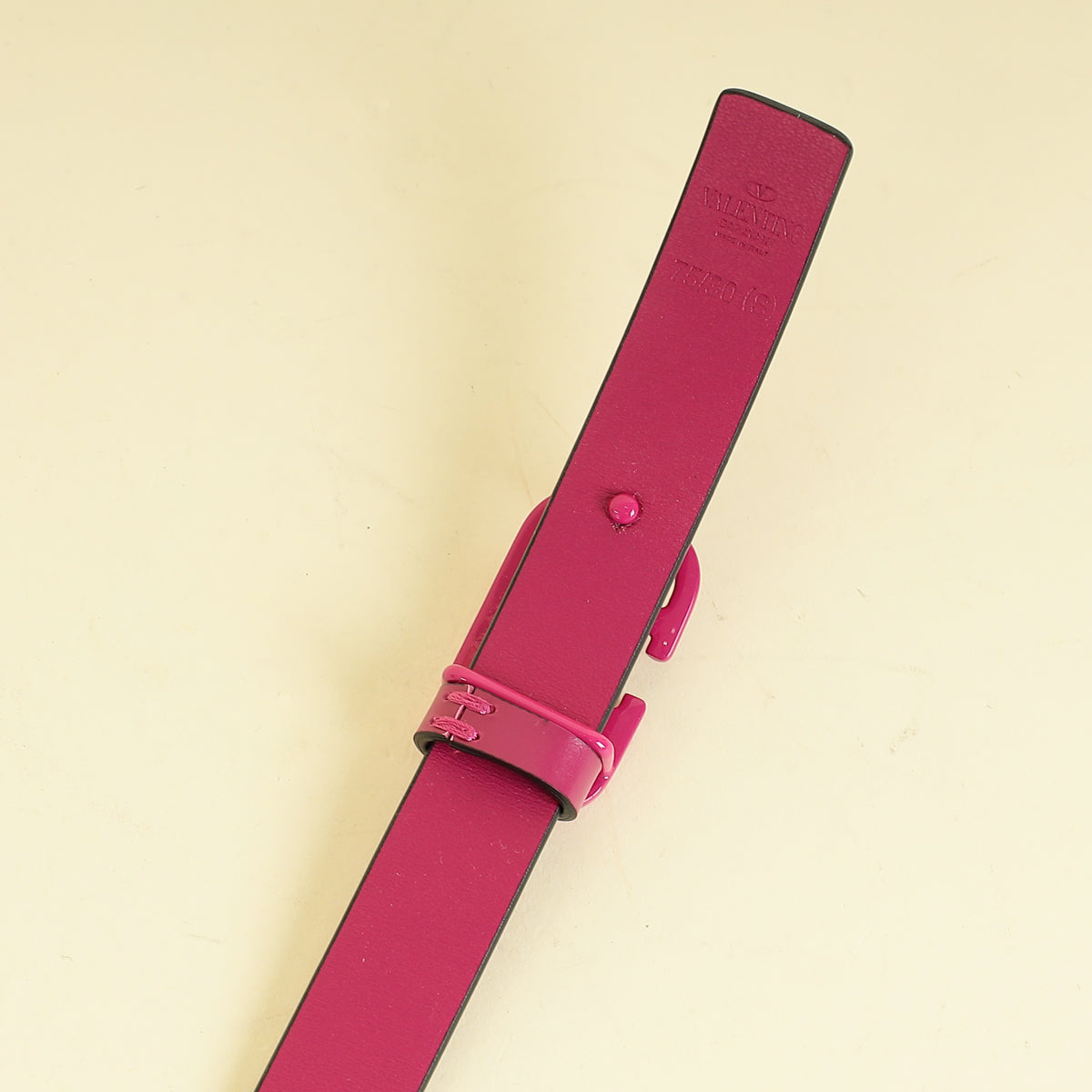 Valentino Fuchsia Vlogo Signature Slim Reversible 20mm Small Belt 30