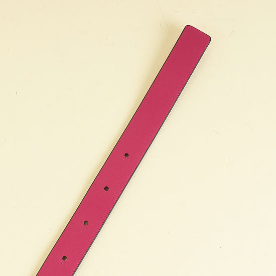 Valentino Fuchsia Vlogo Signature Slim Reversible 20mm Small Belt 30