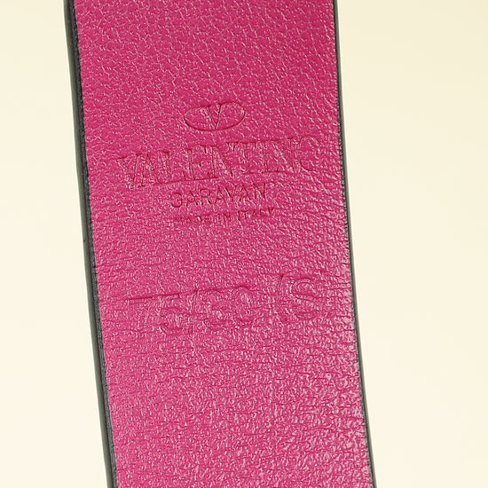 Valentino Fuchsia Vlogo Signature Slim Reversible 20mm Small Belt 30
