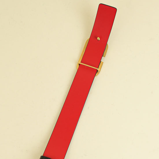 Valentino Bicolor Vlogo Signature Buckle Reversible 30mm Belt 38