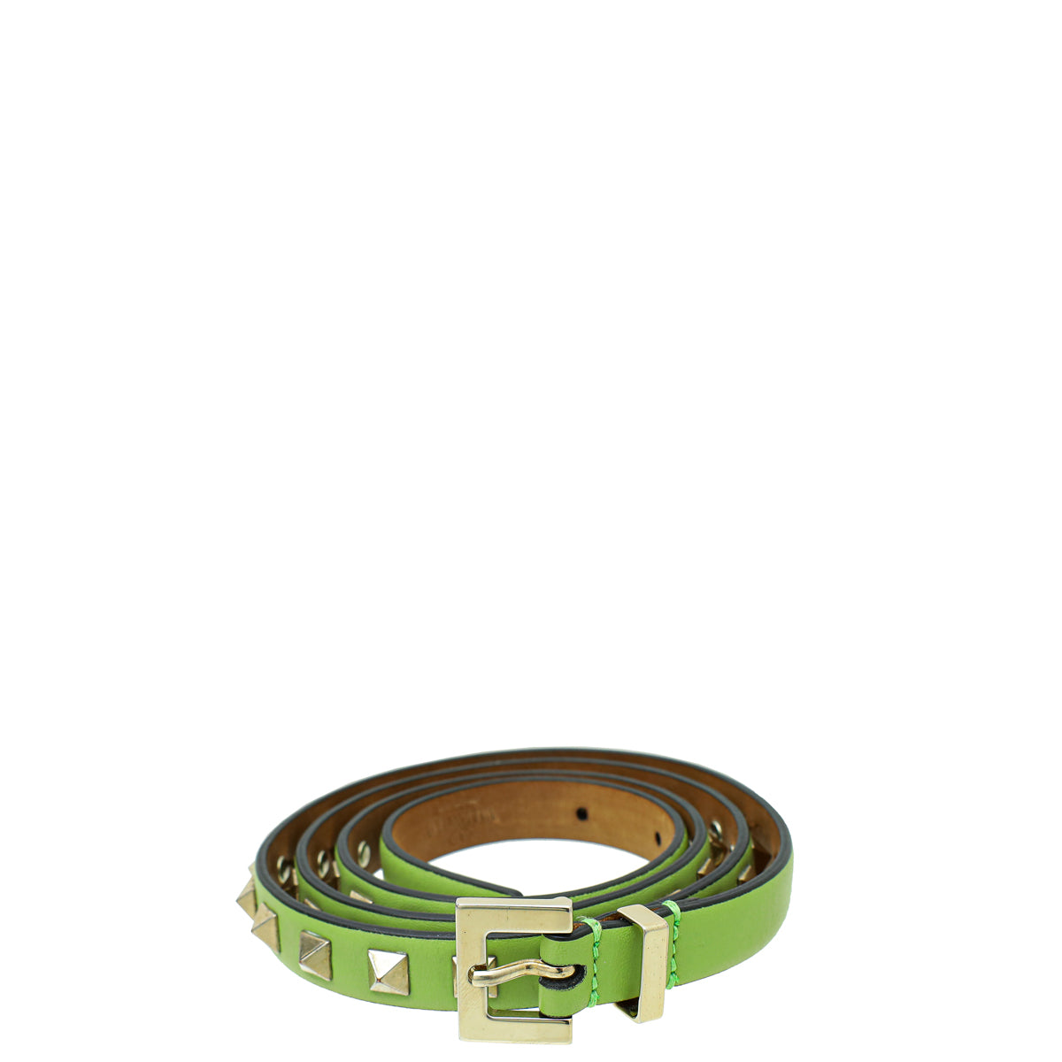 Valentino Green Rockstud Slim Belt 36-Valentino-THE CLOSET