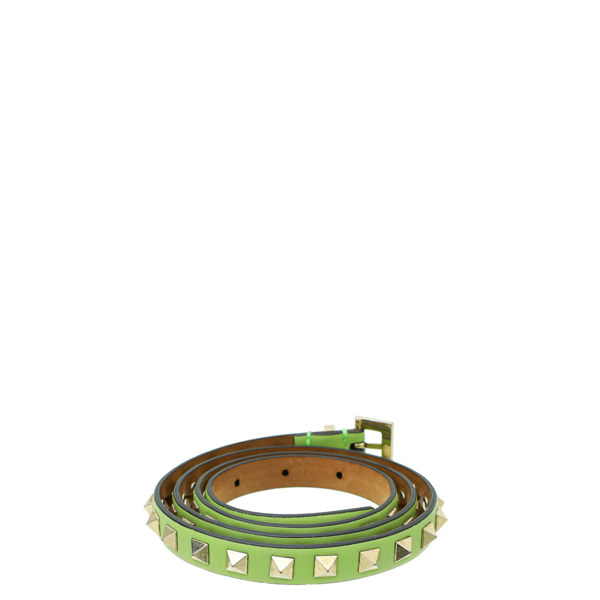 Valentino Green Rockstud Slim Belt 36-Valentino-THE CLOSET