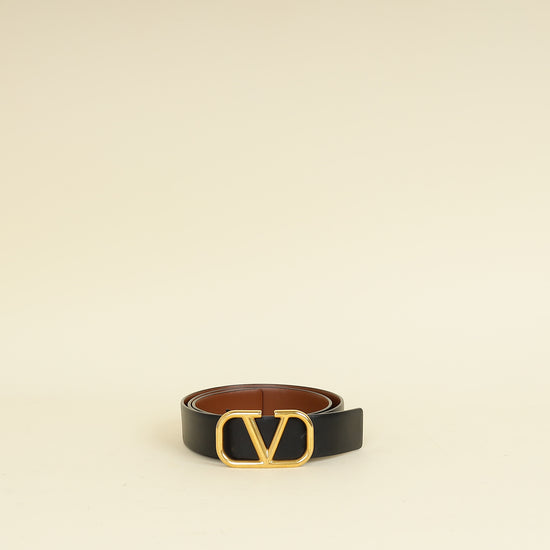 Valentino Bicolor Reversible VLogo Signature Belt 32