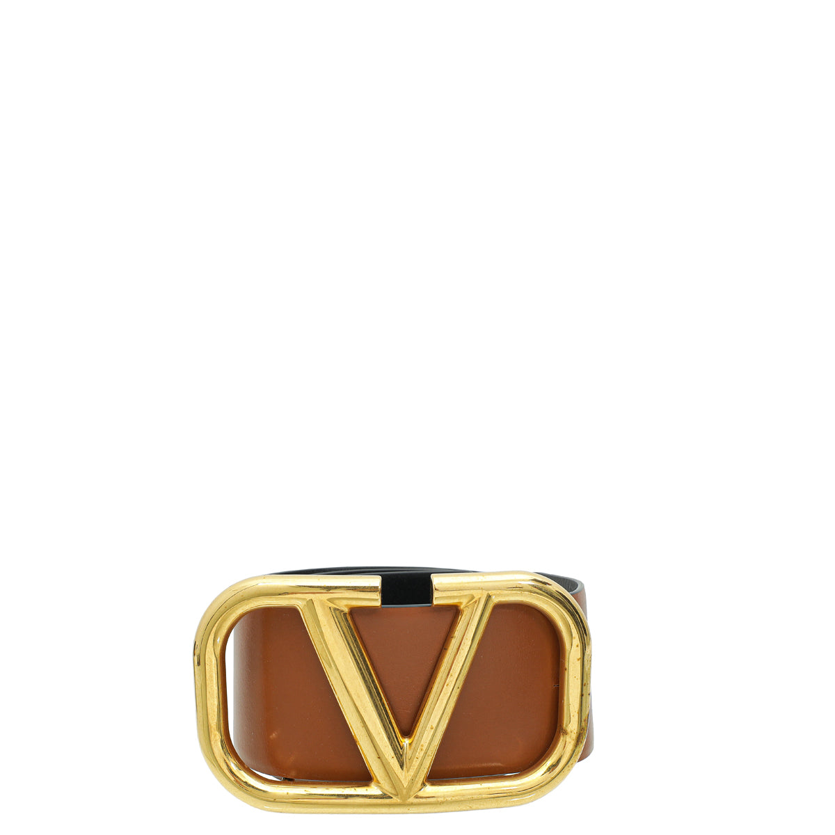 Valentino Bicolor Vlogo Buckle Reversible Wide Belt