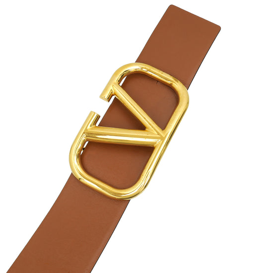 Valentino Bicolor Vlogo Buckle Reversible Wide Belt