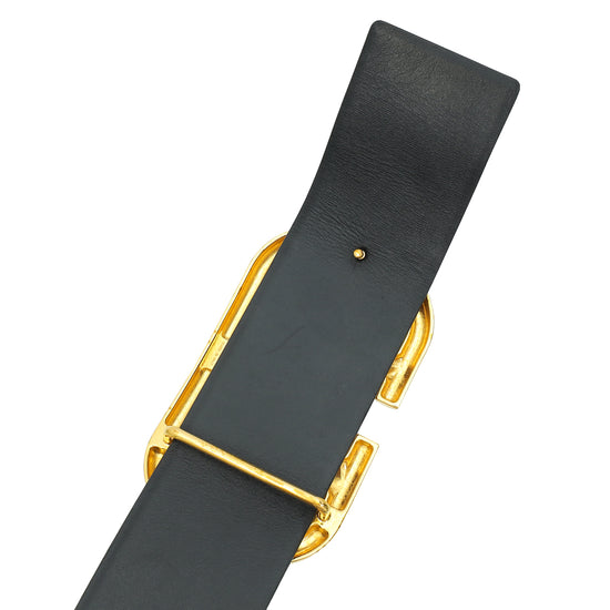 Valentino Bicolor Vlogo Buckle Reversible Wide Belt